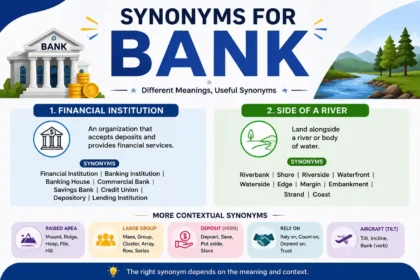 Synonyms for Bank