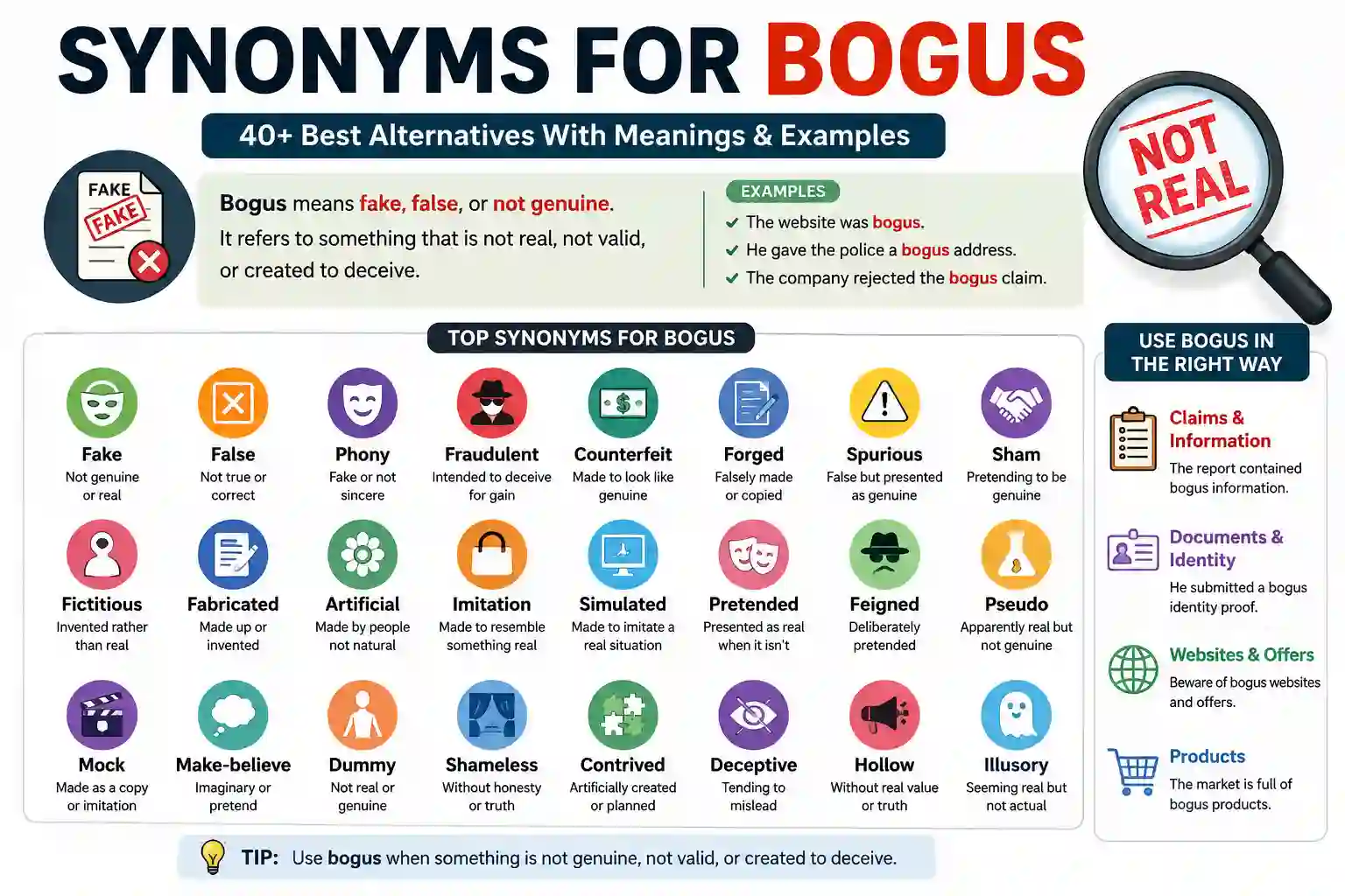 Synonyms for Bogus