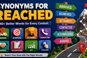 Synonyms for Reached