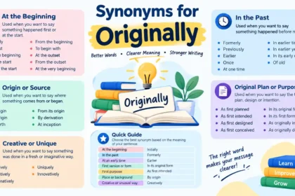 Synonyms of Originally