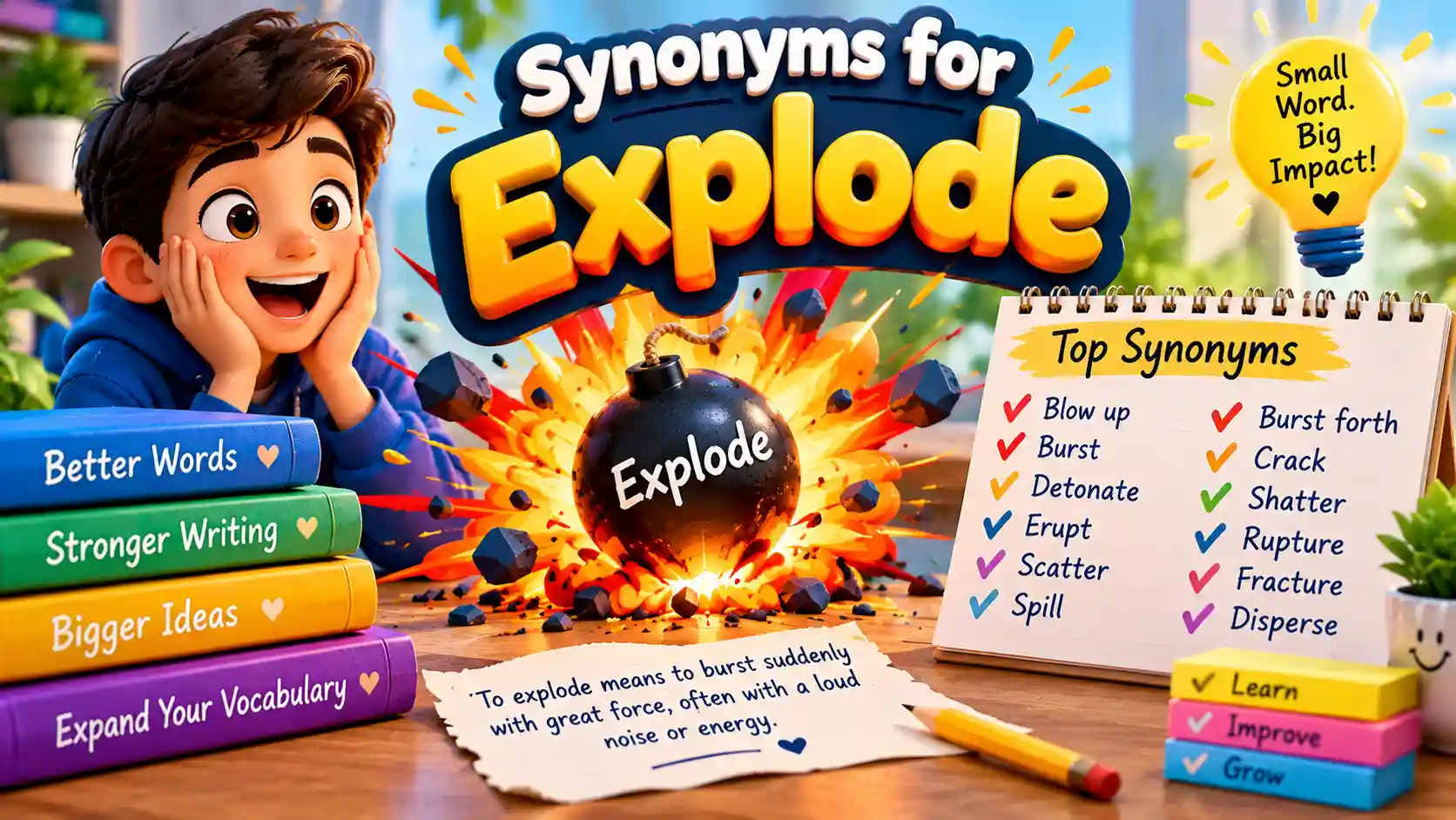 Synonyms for Explode