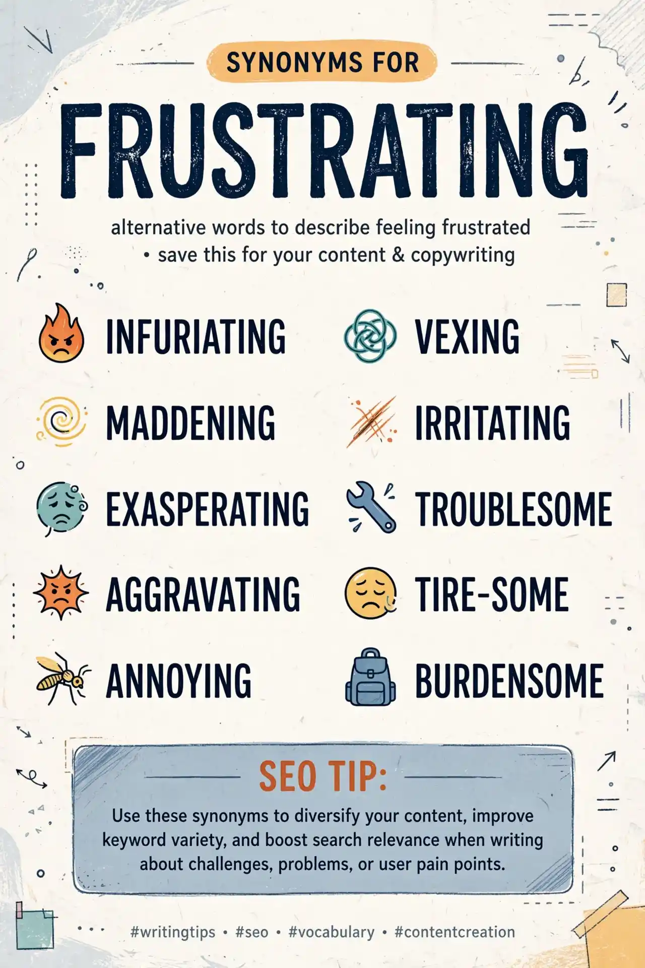 Synonyms for Frustrating