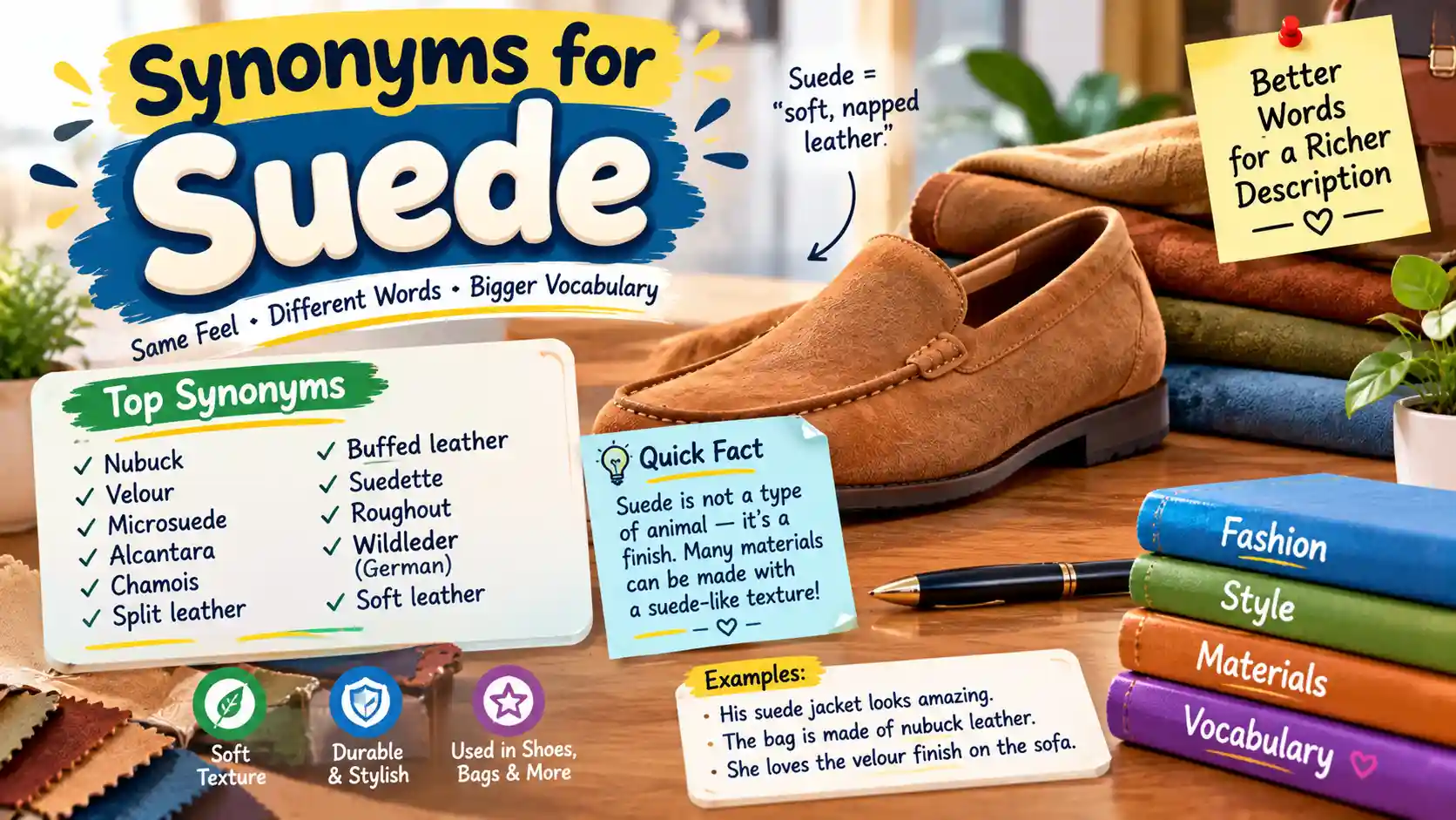 Synonyms for Suede